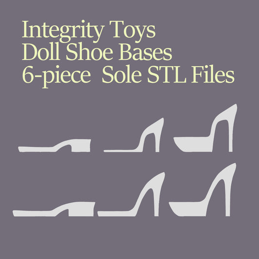 [3D data] Doll Shoe Bases STL Files – 6 Heels for Integrity Toys (3D Printable)