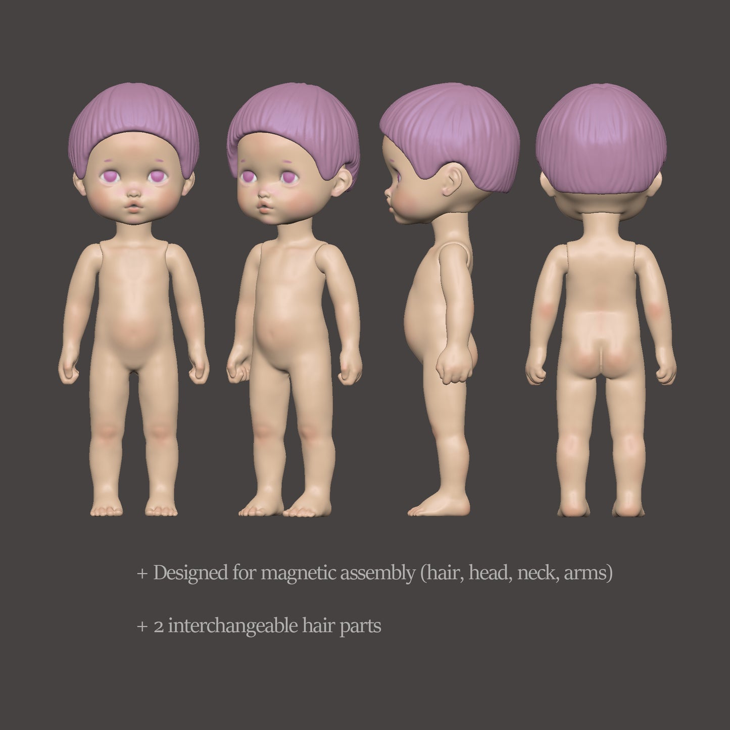 Whispering Fairies – 6cm Mini Art Doll STL