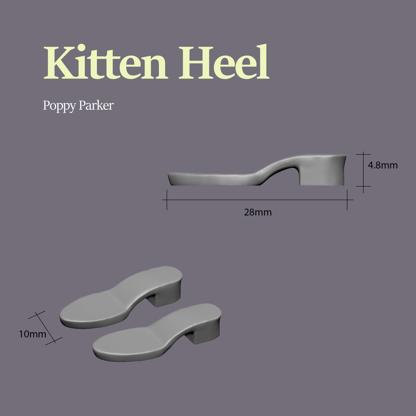 [3D data] Doll Shoe Bases STL Files – 6 Heels for Integrity Toys (3D Printable)