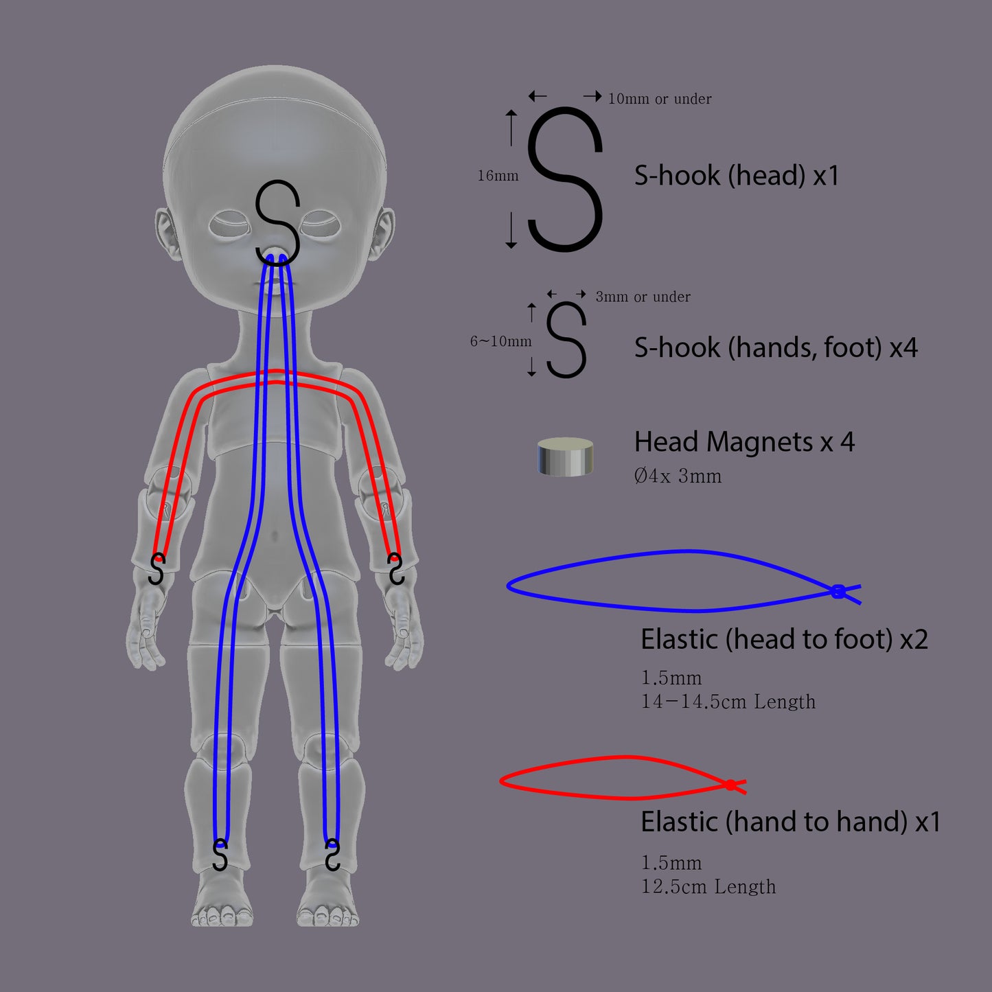 baby BJD DOLL fullset STL digital file for 3D printing