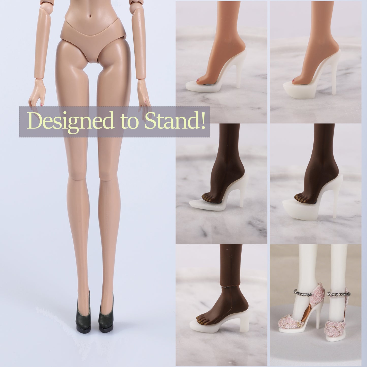[3D data] Doll Shoe Bases STL Files – 6 Heels for Integrity Toys (3D Printable)