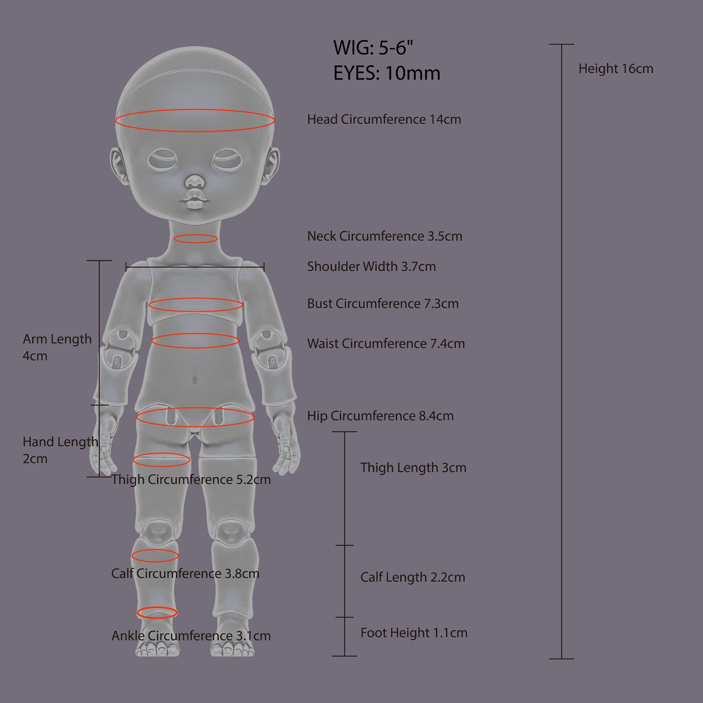 baby BJD DOLL fullset STL digital file for 3D printing
